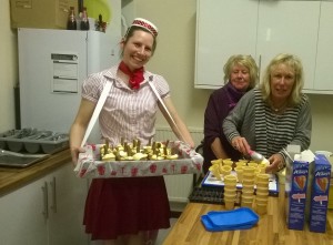 Sybille serving ice-creams at the Friends Quiz night